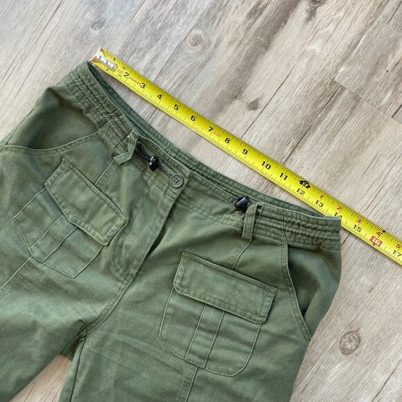 Brandy Melville Olive Green Utility Cargo Pants One Size Straight Leg Pockets - Picture 5 of 8